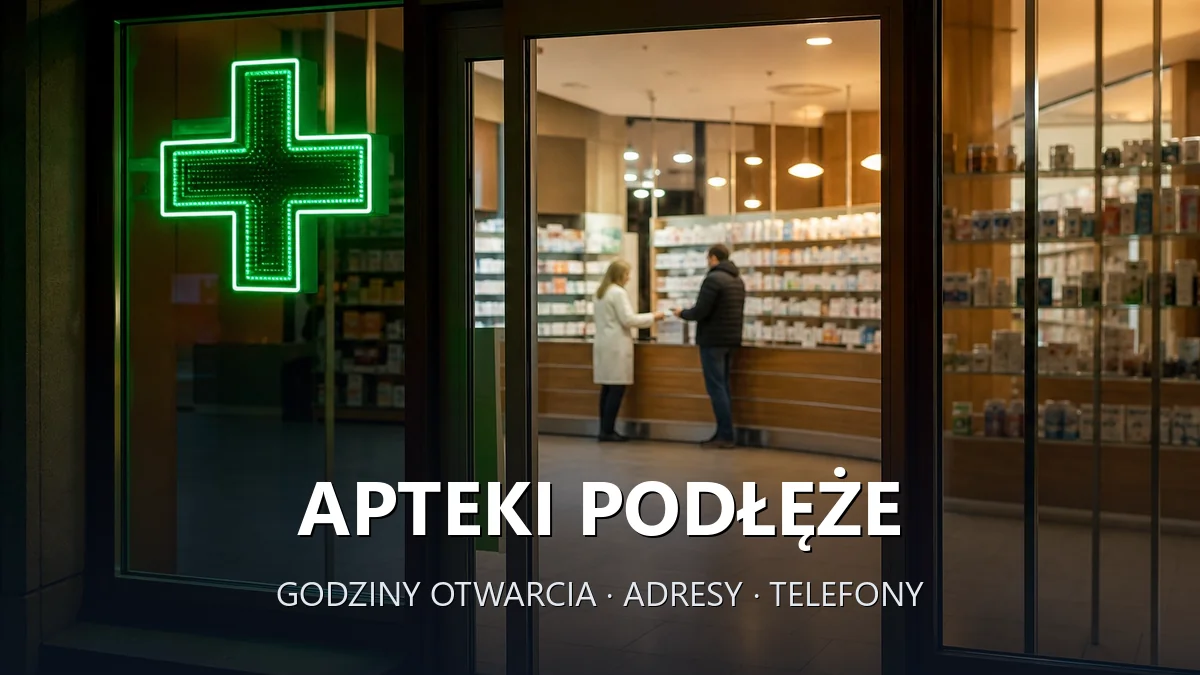 Apteki Podłęże, gmina Niepołomice, powiat wielicki - adresy, telefony, godziny otwarcia