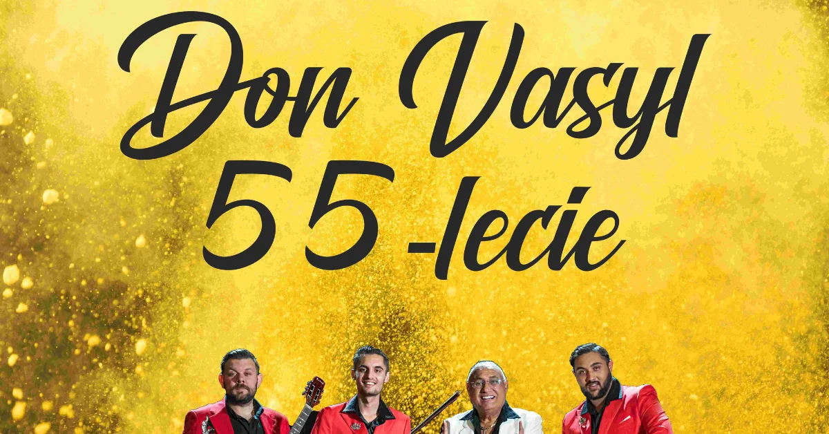 Grafika promocyjna wydarzenia Don Vasyl z zespołem – jubileusz 55-lecia
