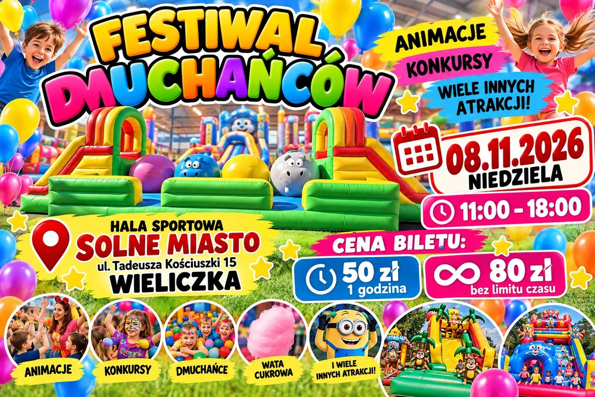 Grafika promocyjna wydarzenia Festiwal Zjeżdżalni w Wieliczce