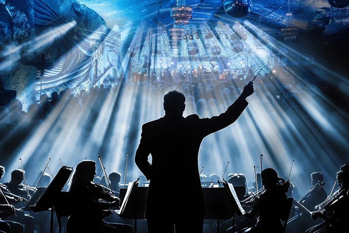 Grafika promocyjna wydarzenia Gala Muzyki Filmowej w Wieliczce
