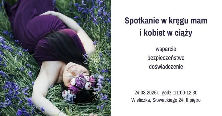 Grafika promocyjna wydarzenia Spotkanie w kręgu mam i kobiet w ciąży — Lawendowa Wiedźma