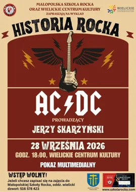 Grafika promocyjna wydarzenia AC/DC – Historia Rocka