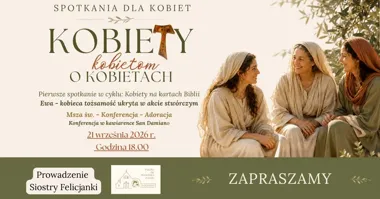 Grafika promocyjna wydarzenia Kobiety na kartach Biblii: Ewa – kobieca tożsamość ukryta w akcie stwórczym w Wieliczce