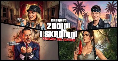 Grafika promocyjna wydarzenia Zdolni i Skromni „Gramy na ostro” w Wieliczce