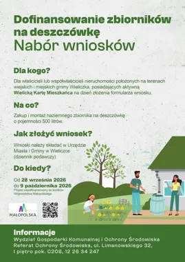 40 zbiorników na deszczówkę trafi do mieszkańców Wieliczki. Liczy się kolejność
