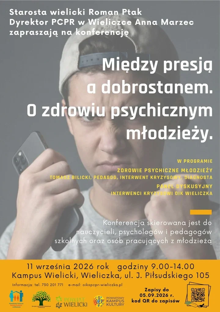 Młodzi pod presją. W Wieliczce specjaliści będą rozmawiać o kryzysach