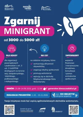 Nawet 5 tys. zł na lokalny pomysł. Organizacje z Małopolski mogą składać wnioski