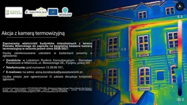 Bezpłatna termowizja domów w powiecie wielickim. Liczba miejsc ograniczona