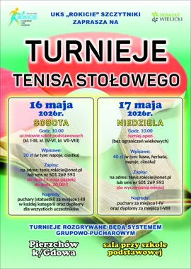 Turniej tenisa stołowego w Pierzchowie przyciągnie dzieci i dorosłych